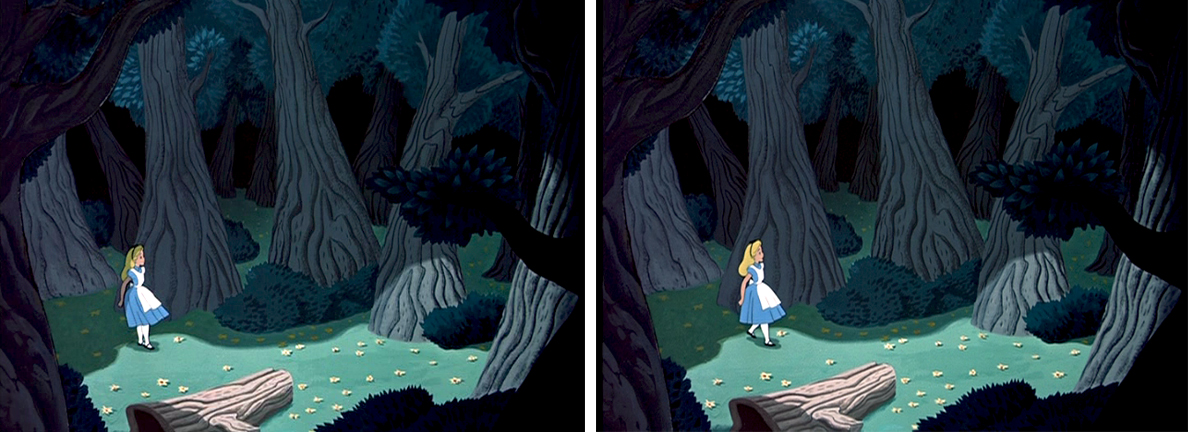 alice in wonderland cartoon forest