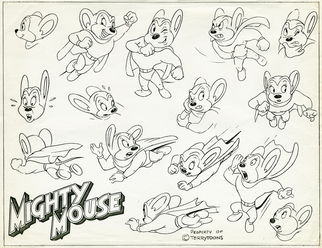 Mighty Mouse coloring pages
